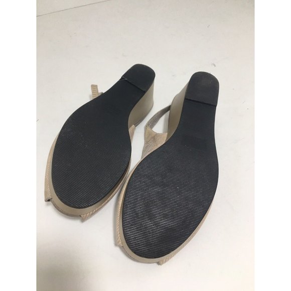 Walking Cradles Natasha Women’s Gold Print Leather Wedge Slingback Heels US 6.5 - Picture 5 of 5